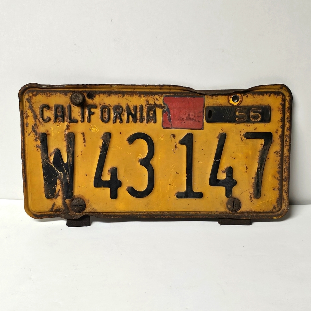 1957 Vintage California License Plate